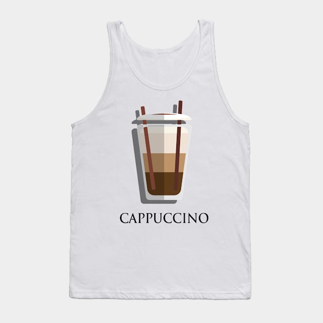 Iced Cold Cappuccino coffee front view flat design style Tank Top by FOGSJ